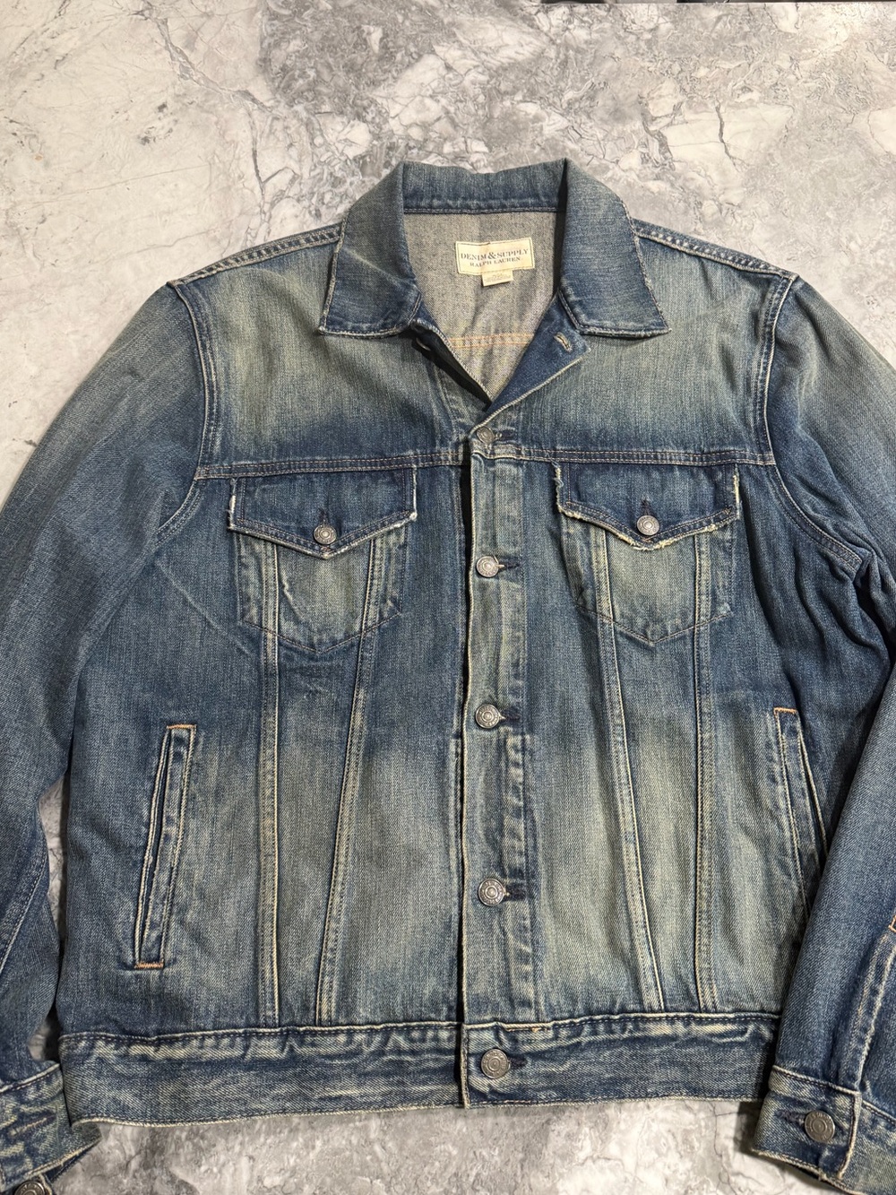 Denim & Supply Ralph Lauren Distressed Blue Denim Jacket